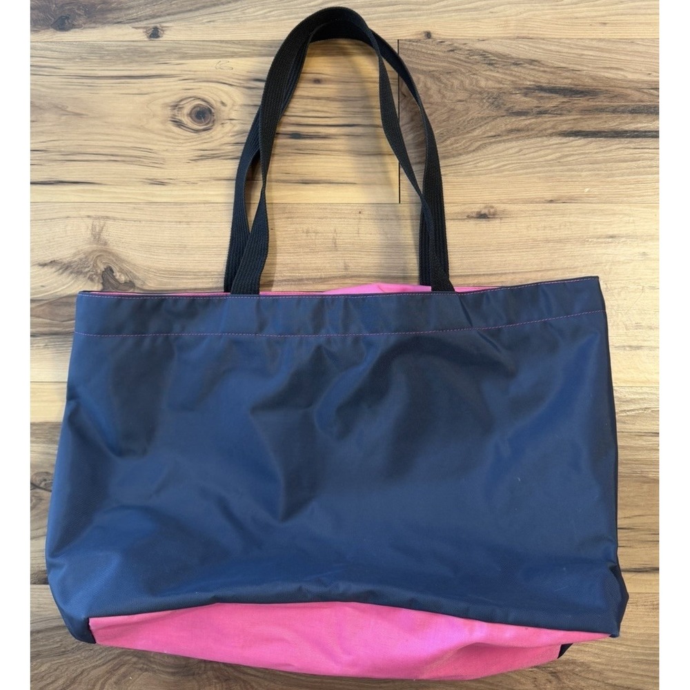 Hervé Chapelier Paris Pink Navy Nylon Tote Bag Large Zip Shoulder Bag France